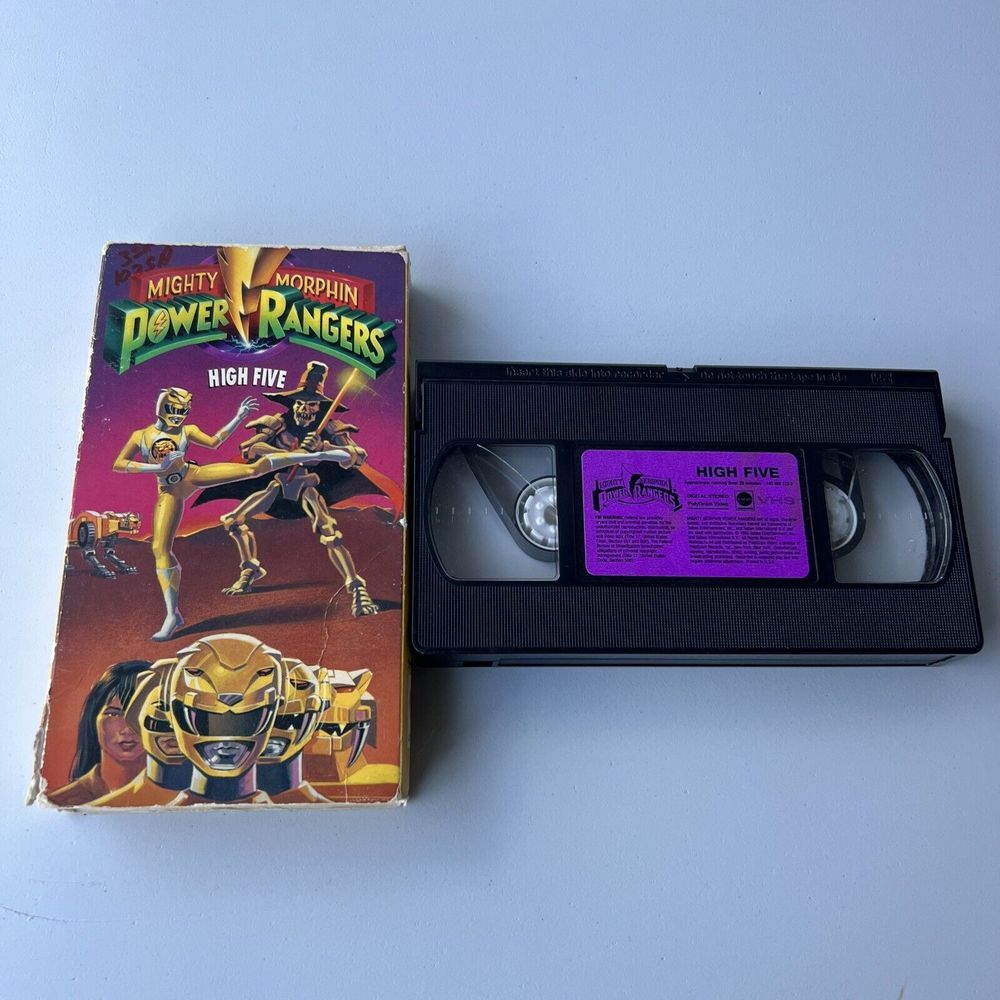 Vintage Mighty Morphin Power Rangers VHS Cassette Tape 1993 High Five